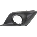 Front Fog Light Molding for Mazda 3 Hatchback/Sedan 2014-2016, Right (Passenger), Matte Black, Models w/ Chrome Trim Ring, Replacement