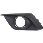 Front Fog Light Molding for 2014-2016 Mazda 3 Hatchback/Sedan, Matte Black with Chrome Trim Ring, Left (Driver) Side, Replacement