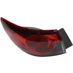 Outer Tail Light Assembly for Mazda 6, Halogen, 2014-2017, Left (Driver), Replacement