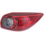 Tail Light Assembly for Mazda 3 Hatchback 2014-2018, Right (Passenger) Outer, Halogen, for Vehicles Built in Mexico (2017-2018)/Japan, Replacement