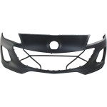Front Bumper Cover for 2012-2013 Mazda 3 Hatchback/Sedan, 2.0L/2.5L, Primed (Ready to Paint), Replacement (CAPA Certified)