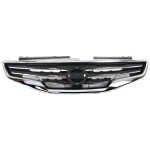 Grille for Nissan Altima Sedan, 2010-2012, Chrome Shell with Black Insert, Replacement