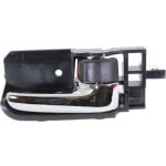 Front Interior Door Handle for Toyota Corolla/Matrix 2003-2008, Tacoma 2005-2012, Right (Passenger), Chrome Lever+Black Bezel (=Rear), Replacement