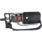 Front Interior Door Handle for Toyota Corolla/Matrix 2003-2008, Tacoma 2005-2012, Left (Driver), Chrome Lever+Black Bezel, Replacement