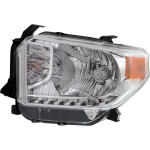 Headlight Assembly for Toyota Tundra 2014-2015, Left (Driver), Halogen, SR/SR5/Limited Models, All Cab Types, without Level Adjuster, Replacement