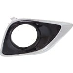 Front Fog Light Molding for Toyota Venza 2013-2016, Left (Driver) Side, Black with Chrome Trim, Replacement