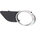 Front Fog Light Molding for Toyota Sienna 2011-2017, Left (Driver) Side, Black with Chrome Trim, With Park Distance Control Sensor Holes, Replacement