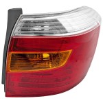 Tail Light for Toyota Highlander 2008-2010, Right (Passenger) Side, Lens and Housing, Amber/Clear/Red Lens, Sport Model, Japan Built Vehicle, Replacement