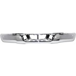 Step Bumper Face Bar for Toyota Tundra 2007-2013, without Pad with Pad Provision, without Mounting Bracket, Chrome, with Parking Assist Sensor Holes, without Rock Warrior Package, Fleetside, Replacement