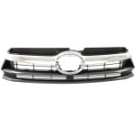 Grille for Toyota Highlander 2014-2016, Gray Shell and Insert with Chrome Molding, Replacement
