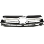 Grille for Toyota Highlander 2014-2016, Gray Shell and Insert with Chrome Molding, Replacement