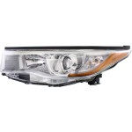 Headlight Assembly for Toyota Highlander 2014-2016, Left (Driver), Halogen Light, w/ Smoked Chrome Accent, Replacement