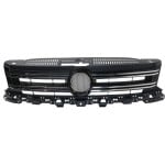 Grille for Volkswagen Tiguan 2012-2017, Tiguan Limited 2017-2018, Textured Black Shell and Insert with Chrome Molding, Replacement