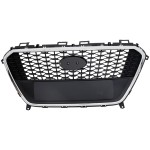 Grille for Hyundai Sonata 2016-2017 Models, Black Shell and Insert, Without Auto Cruise Control, Without Emblem, Designed for Hybrid Model, Replacement