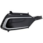 Fog Light Cover for Santa Fe Sport 2018, Right (Passenger), Textured Black with Chrome Molding, 2.4L Engine, Hyundai, Replacement