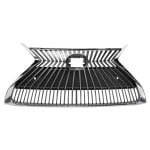 Chrome Shell Grille with Painted Silver Black Insert for 2019-2021 Lexus ES350/ES300h, without F Sport Package, Camera Hole, Parking District Control Sensor Holes, North America/Japan Built Vehicle, Replacement