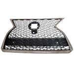 Grille for Lexus RX350/RX450H 2020-2022, Chrome Shell/Painted Dark Gray Insert, with F-Sport Package, Parking Aid Sensor Holes, Camera Hole, Replacement