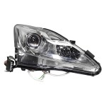 Headlight for Lexus IS250/IS350 2011-2015, Right (Passenger) Side, with Lens and Housing, Halogen, Suitable for 2011-2013 Base/2013-2015 C Model with Sport Package, Replacement