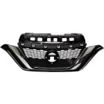 Grille for Nissan Versa Note 2017-2019, Painted Black Insert with Chrome Molding, Replacement