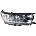 Headlight Assembly for Toyota Highlander 2017-2018, Right (Passenger), with Smoked Chrome Accent, with LED Daytime Running Light, Replacement (CAPA Certified)
