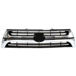 Grille for Toyota 4Runner 2001-2002, Plastic Material with Chrome Shell and Primed (Ready to Paint) Insert, Replacement
