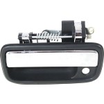 Front Exterior Door Handle for Toyota Tacoma 1995-2004, Left (Driver), Textured Black with Chrome Lever, with Keyhole, Replacement