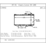 1988 - 1991 Toyota Camry Radiator - (2.5L V6 Automatic Transmission + 2.0L L4 4WD; Automatic Transmission)