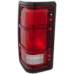 Tail Light for Dodge Dakota 1987-1996, Left (Driver) Side, Lens and Housing with Black Outer Trim, without Chrome Inner Stripes, Replacement