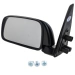 Manual Adjust, Manual Folding Left (Driver) Side Mirror for 1995-2000 Toyota Tacoma, Non-Heated, 9x5 inch Textured Housing, Excluding Off-Road Package, Replacement