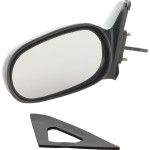 Manual Remote Mirror for Toyota Corolla/Chevrolet Prizm 1998-2002, Left (Driver), Non-Folding, Non-Heated, Paintable, without Auto Dimming, Blind Spot Detection, Memory, and Signal Light, Replacement