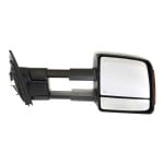 Towing Mirror for Toyota Tundra 2007-2021 Right (Passenger), Power Adjustable, Manually Folding, Heated, Textured Finish, with Signal Light, Replacement