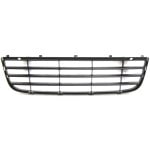 Front Bumper Grille for Volkswagen Jetta 2005-2010, Center Position, Textured Black, Without Chrome Moulding, Replacement