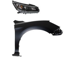 Headlight Assembly for 2013-2015 Honda Accord, Right (Passenger) Side, Halogen, 2-Piece Kit with Fender Replacement