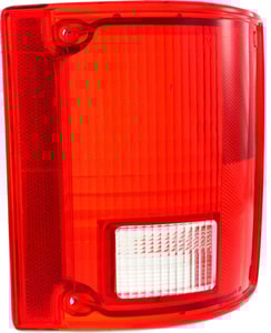 Tail Light Lens for Chevrolet C/K Full Size 1973-1991 Right Passenger, Without Chrome Trim, Replacement