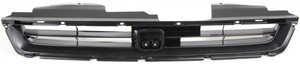 Grille Insert for Honda Accord 1996-1997, Textured Black Shell and Insert without Molding, 4-Cylinder, Replacement