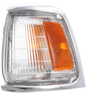 Corner Light Assembly for Toyota Pickup 1989-1991, Left Driver Side, with Chrome Trim, 2WD (Two-Wheel Drive), Replacement