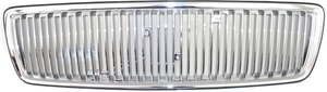 Vertical Bar Insert Grille for Volvo C70/S70/V70 1998, Chrome Shell with Painted Silver Insert, Replacement