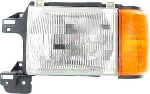 Headlight Assembly for Ford F-Series 1987-1991, Left Driver Side, Halogen, with Side Marker Light, without Trim, Replacement