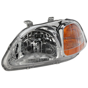 Headlight for Honda Civic 1996-1998, Left Driver, Lens and Housing, Halogen, Replacement
