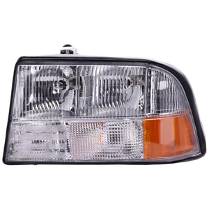 Headlight Assembly for GMC Jimmy/Sonoma (1998-2005), Oldsmobile Bravada (1998-2001), Left Driver Side, Halogen, Without Fog Lights, Replacement