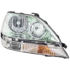 Headlight Assembly for Lexus RX300 2001-2003, Right Passenger Side, Halogen with Chrome Interior, Replacement
