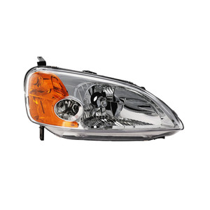 Headlight for Honda Civic 2001-2003 Right Passenger, Lens and Housing, Halogen, Coupe, Replacement