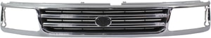 Chrome Shell Grille with Painted Black Insert for Toyota T100 1993-1998, Replacement