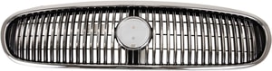 Grille for Buick LeSabre 1997-1999, Plastic Material with Chrome Shell/Painted Black Insert, Replacement