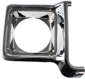 Headlight Door for Chevrolet C/K Series (1973-1978) and Suburban (1973-1980), Right Passenger Side, Chrome and Silver, Round, Replacement