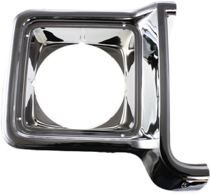 Headlight Door for Chevrolet C/K Series (1973-1978) and Suburban (1973-1980), Right Passenger Side, Chrome and Silver, Round, Replacement