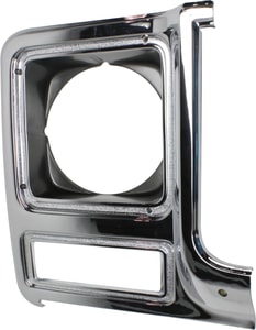 Headlight Door for Chevrolet C/K Series / Suburban (1979-1980), Right Passenger Side, Chrome and Silver, Round Headlights, Replacement
