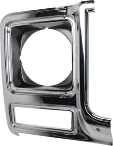 Headlight Door for Chevrolet C/K Series / Suburban (1979-1980), Right Passenger Side, Chrome and Silver, Round Headlights, Replacement