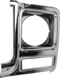 Headlight Door for Chevrolet C/K Series / Suburban (1979-1980), Left Driver, Round Headlights, Chrome and Silver Replacement