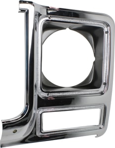 Headlight Door for Chevrolet C/K Series / Suburban (1979-1980), Left Driver, Round Headlights, Chrome and Silver Replacement